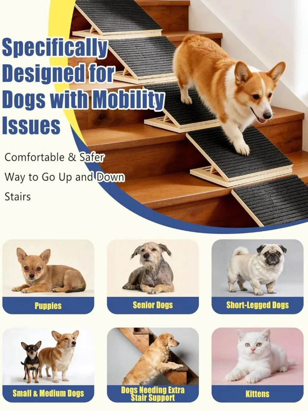 Pet Stair Ramp for Small Dogs, 4 Pack